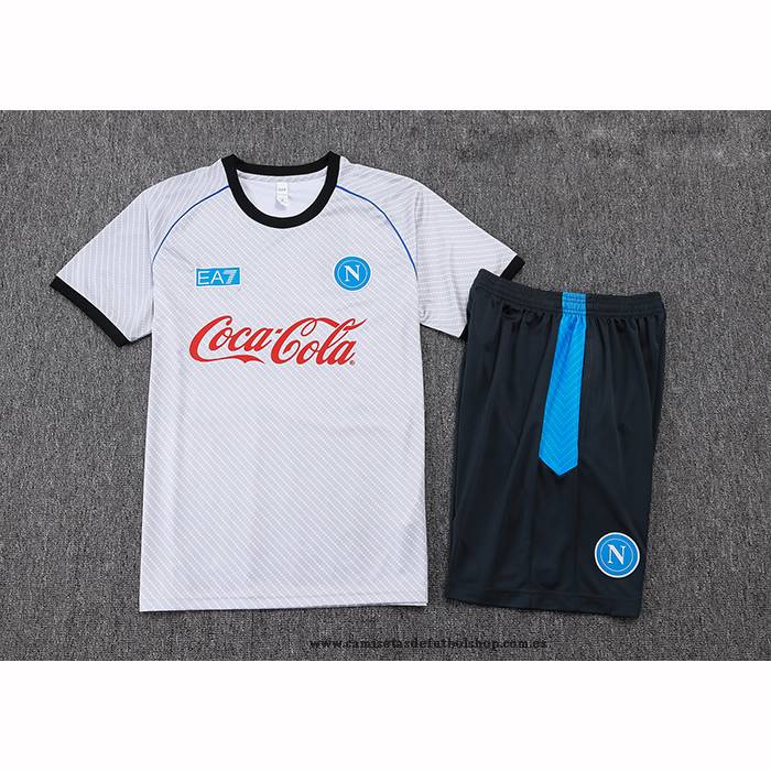 Chandal del Napoli 25-26 Manga Corta Blanco - Pantalon Corto